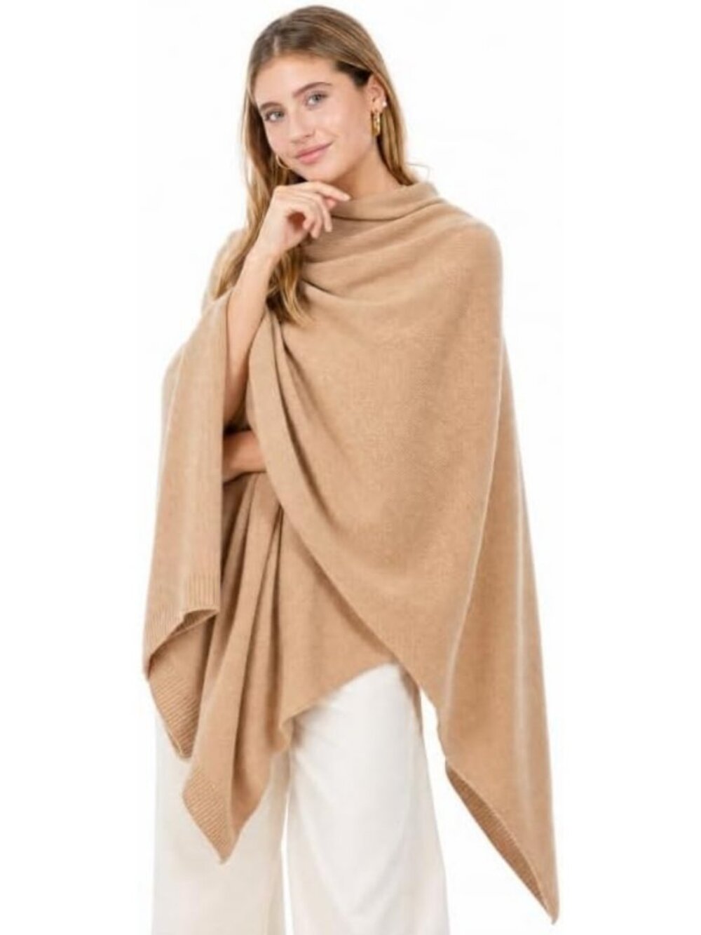 Luxurious Cashmere Wool Blend Wrap Shawl Scarf for Women, Travel Size 78"x27